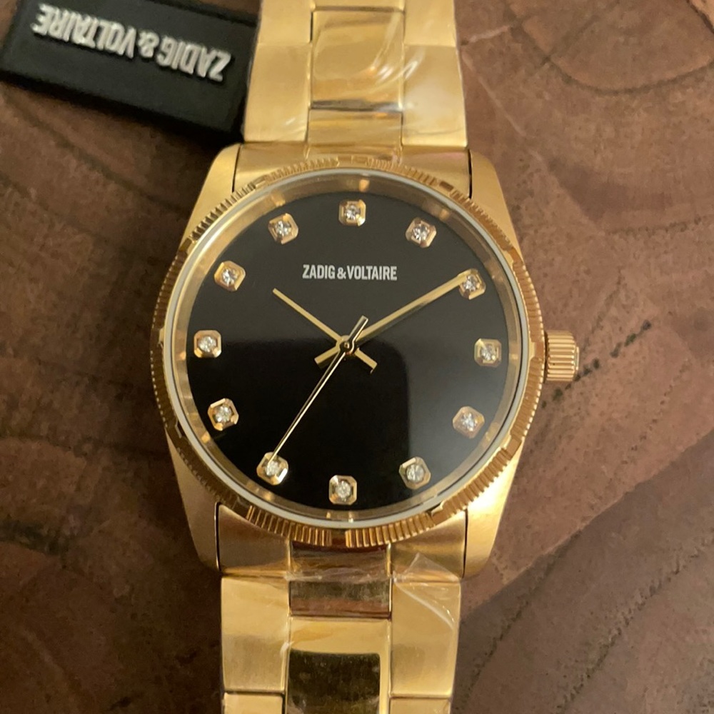 Fashion Watch Yellow Gold Diamond like index